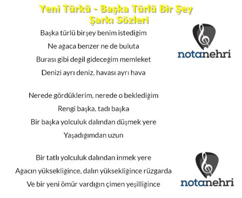 yeni türkü başka türlü bir şey şarkı sözleri